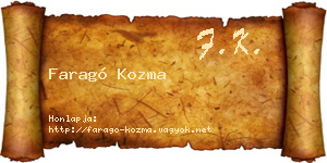 Faragó Kozma névjegykártya